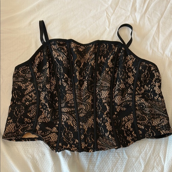 Orange kiss Elegant Black Lace stretchy corset with boning Women’s Size 1X - Picture 2 of 16